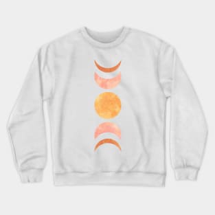 Orange and pink moon phases Crewneck Sweatshirt